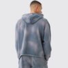 Man Embroidery Oversized Sun Bleached Wash Hoodie - Image 2